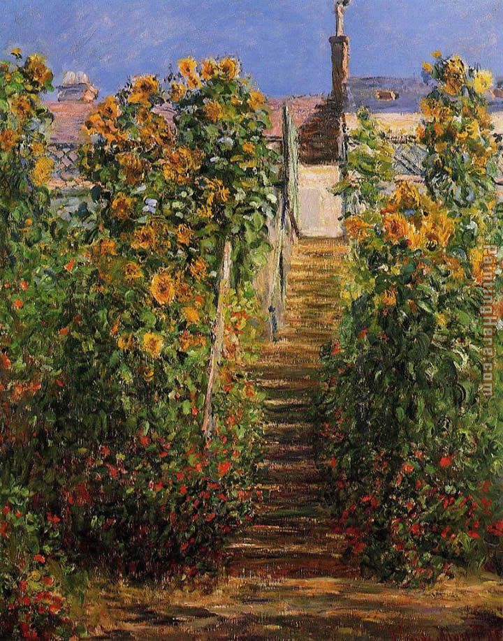 The Steps at Vetheuil painting - Claude Monet The Steps at Vetheuil art painting